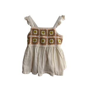 Haute Hippie Crochet Granny Square Top Dress 18 months